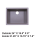 LS-GC48 Undermount Single Bowl Granite Composite Sink Gray