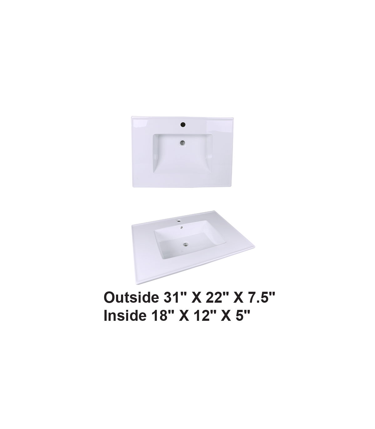 LS-C50 Vanity Top Ceramic Sink White