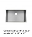 LS-H78 Handmade Undermount Single Bowl Stainless Steel Sink