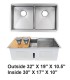 LS-H3219D Double Bowl Zero Radius Kitchen Sink