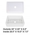 LS-FC3 Single Bowl Farmhouse Porcelain Sink White