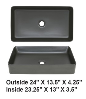 LS-C34B Vessel Ceramic Sink Matt Black