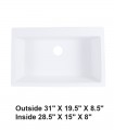 LS-GCD78 Drop-In or Undermount Single Bowl Granite Composite Sink White