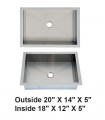 LS-22 ADA Undermount Single Bowl Stainless Steel Sink