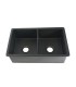 LS-FC14F Black Double Bowl Undermount Fireclay Sink