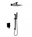 LS-S448208 Shower System with 9.75 in. Square Rainfall Shower Head and Handheld Shower Head in Matt Black