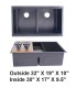 LS-H3219D Black Double Bowl Workstation Kitchen Sink