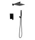 LS-S448208 Shower System with 9.75 in. Square Rainfall Shower Head and Handheld Shower Head in Matt Black