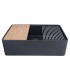 LS-FC11F Black Single Bowl Farmhouse Fireclay Sink