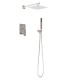 LS-S448208 Shower System with 9.75 in. Square Rainfall Shower Head and Handheld Shower Head in Chrome