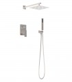 LS-S448208 Shower System with 9.75 in. Square Rainfall Shower Head and Handheld Shower Head in Chrome