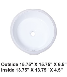 LS-C65 Undermount Oval Ceramic Sink White