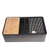 LS-FC12 Double Bowl Farmhouse Fireclay Sink Matte Black