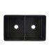 LS-FC12 Double Bowl Farmhouse Fireclay Sink Matte Black