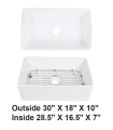 LS-FC4 Single Bowl Farmhouse Porcelain Sink White