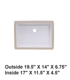 LS-C16 Undermount Rectangular Ceramic Sink White